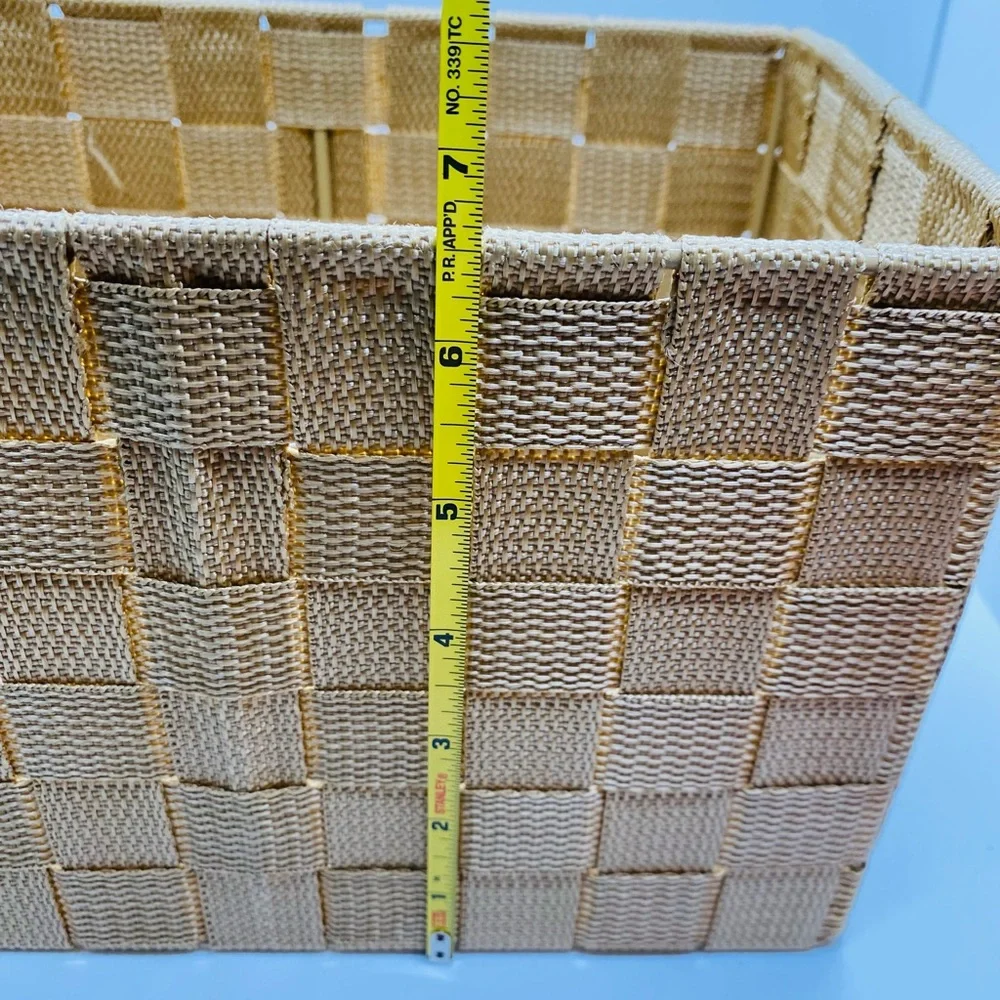 NWOT Fabric Basket Beige Holds Everything. 10”L x 6.5”H x6” W